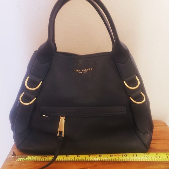 Marc Jacobs Black Satchel with Gold Accents - Picture 2 of 9